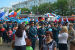 Сотрудники МЧС России приняли участие в праздничном шествии "Славься родной Комсомольск!"