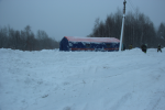 В Хабаровском крае на трассе Хабаровск-Комсомольск-на-Амуре развернут подвижный пункт обогрева (фото, видео)