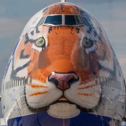 Boeing 747-400 раскрасили под амурского тигра