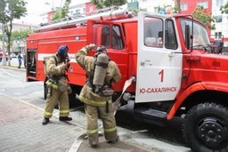 Условный пожар ликвидировали в здании Управления МВД России по Сахалинской области