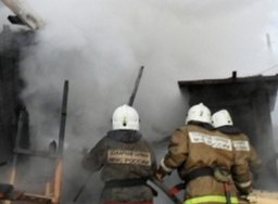 Деревянную хозяйственную постройку на улице Маяковского тушили пожарные
