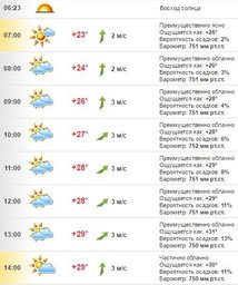 Погода в Хабаровске на 23 июля, суббота